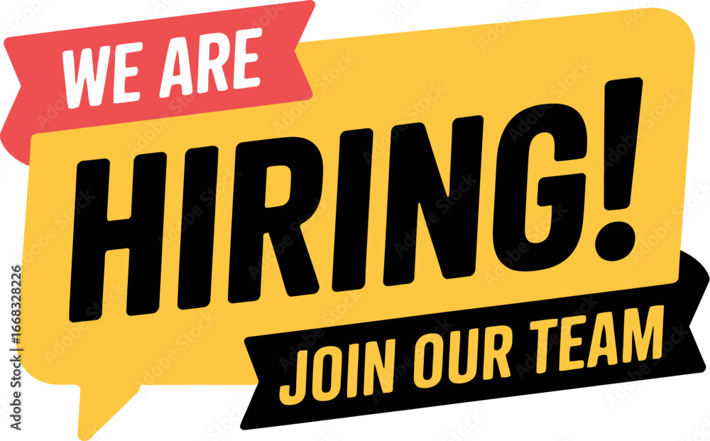 Obraz premium We are hiring join our team recruitment announcement graphic