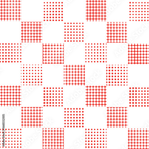 赤いハーフトーンの市松模様の背景イラスト　Adobe Illustrator Artwork