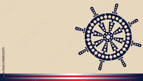 columbus day background with steering wheel decoration and copy space area is perfect for placing content with that theme.