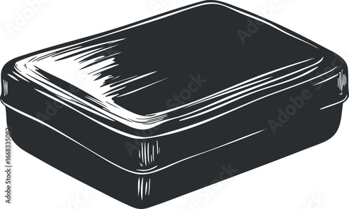 Illustration of a rectangular soap bar with smooth surface and shiny highlights
