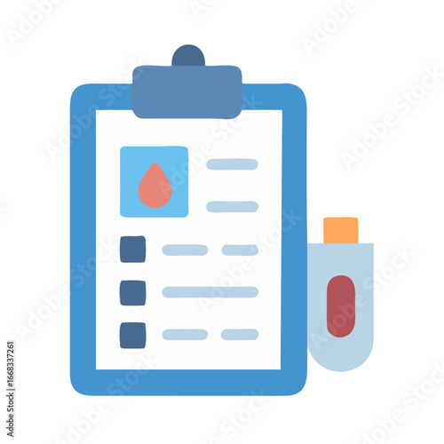 Blood Glucose Test Result on Clip Board Illustration