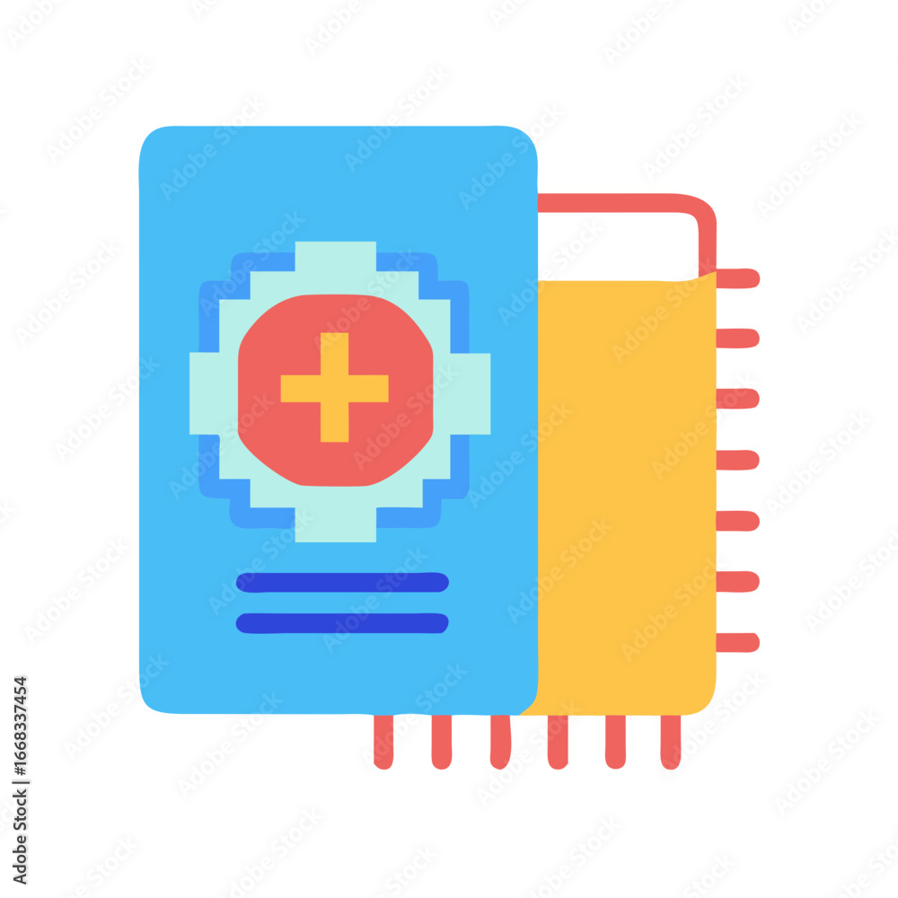 Obraz premium Colorful flat illustration of computer microchip technology component