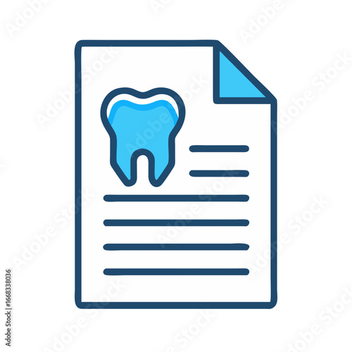 Dental record icon on a white document paper