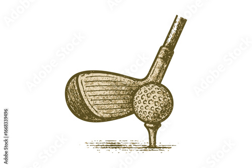 Golf Club and Ball, vector Illustration