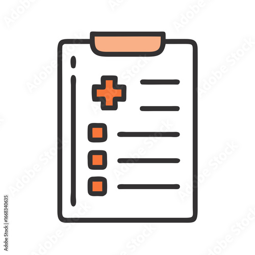 Minimalist Medical Record with Orange Accents on Black Background