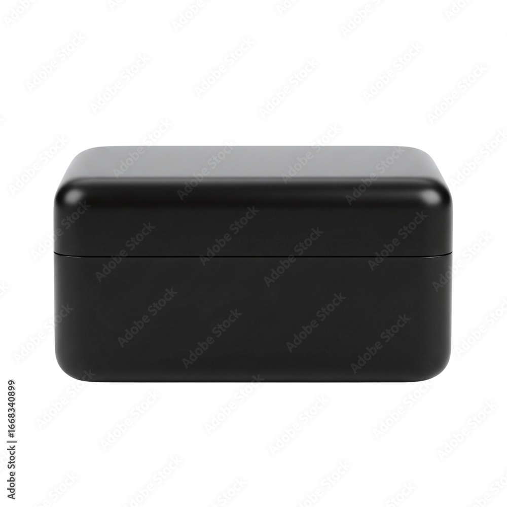 Fototapeta premium Black rectangular box with rounded corners for product packaging