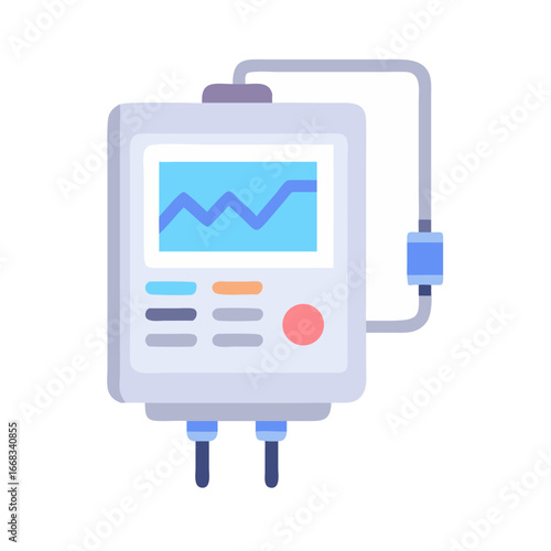 Modern flat illustration of a water heater appliance device