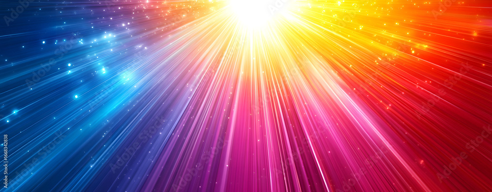 Obraz premium Vibrant Rainbow Light Rays Background