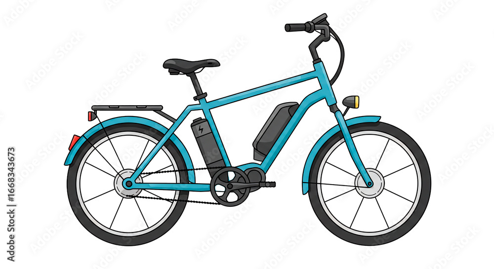 Fototapeta premium Aqua electric bicycle transportation urban mobility ebike cycling vehicle power ride energy efficiency on transparent background