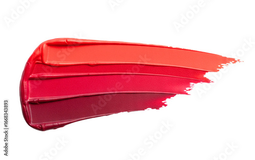 Lipstick swatch with a gradient of red and berry shades