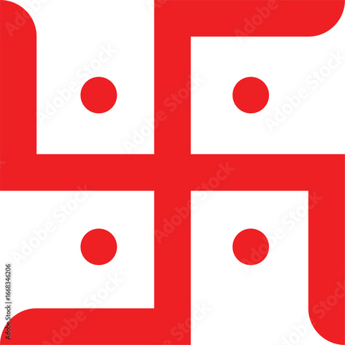 Traditional Hindu Swastik for Pooja and Festivals, Religious Swastik symbols, representing positivity, prosperity, and divine blessings, widely used in Hindu pooja rituals and temple decorations.