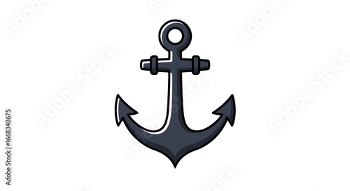 Anchor vector illustration nautical sea ocean marine symbol graphic design element isolated art drawing on transparent background