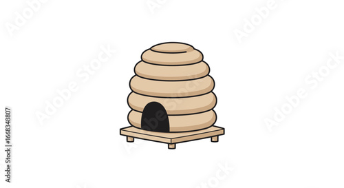 Illustration of a beehive honey bee house bee keeping apiary beekeeping honey making insects nature bees on transparent background