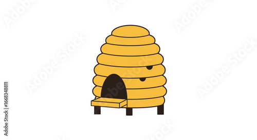 Honeycomb beehive bee house apiary beekeeping honey bee illustration cartoon vector graphic design art on transparent background