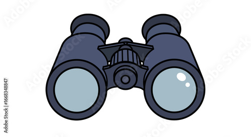 Cartoon binoculars optical instrument view observation explore travel adventure vision tool on transparent background