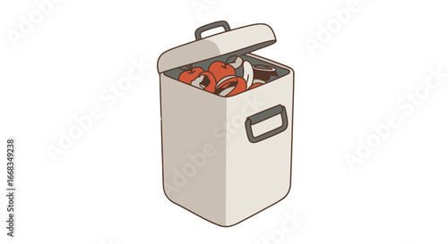 Food waste compost bin organic scraps recycling kitchen garbage disposal eco friendly environment container on transparent background