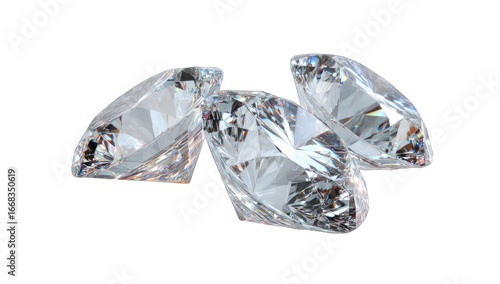 Three glistening diamonds clustered together