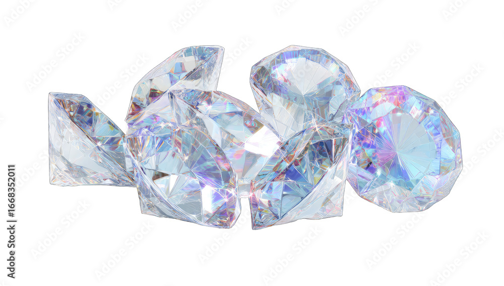 Fototapeta premium Cluster of iridescent diamonds