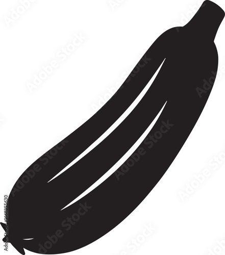 Simple Zucchini silhouette vector, perfect for healthy food and vegetable design projects.