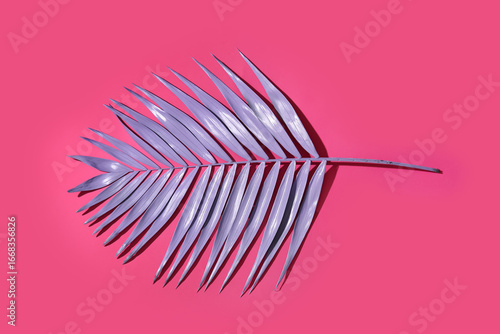 Vibrant purple palm leaf on...