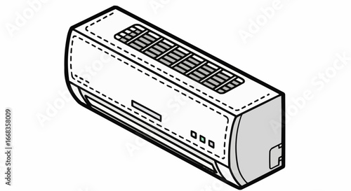 Image of a modern wall-mounted air conditioner.