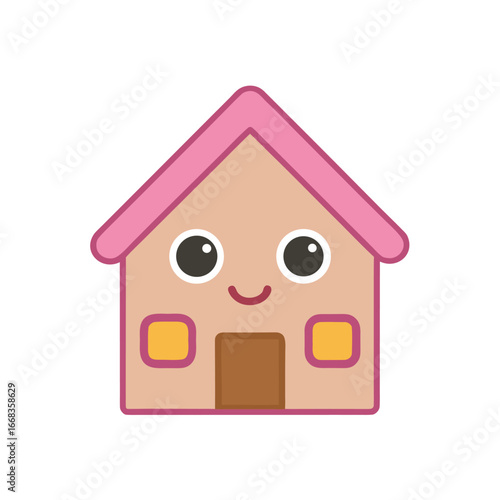 Cute dollhouse with tiny windows and charming pretend play Vector illustration