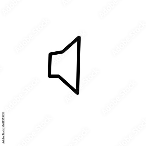Free Download Illustration of a simple black outline of a speaker icon on a plain white background in vector format - GFXLoad