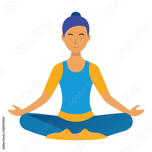 Meditation Vector Illustration ? Cartoon, Clipart and Line Art Design .eps