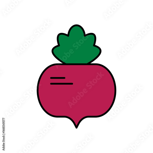 Radish Vegetable Lineal Color Icon: Healthy Food and Produce