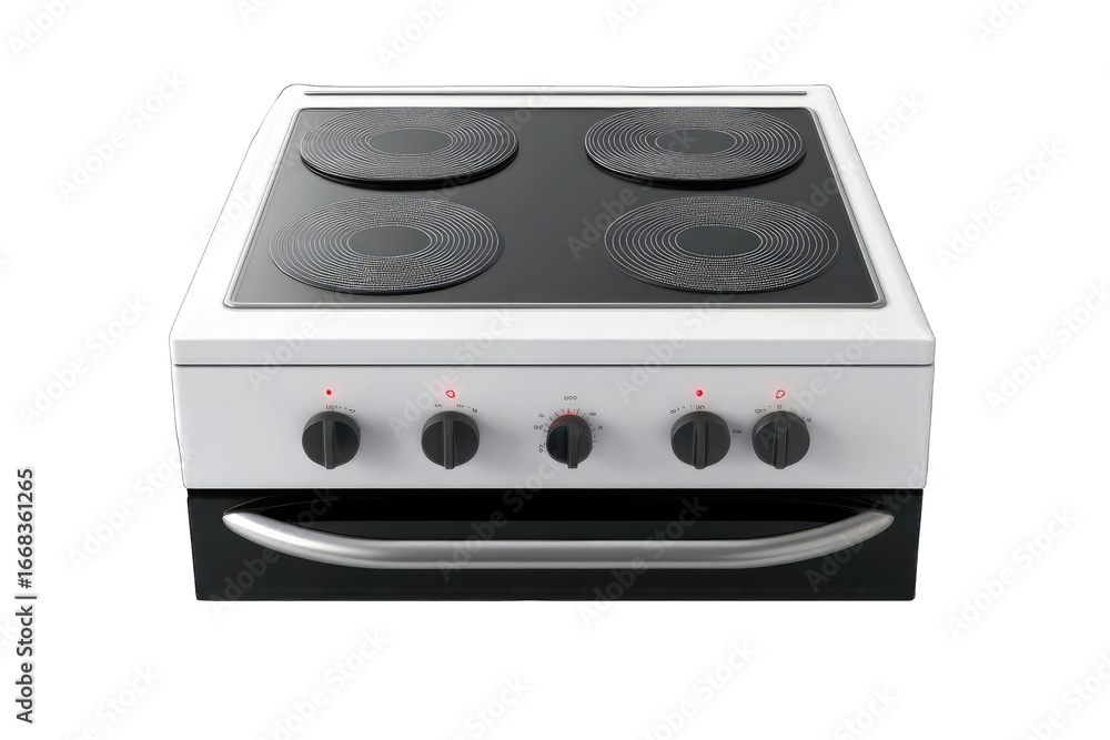 Obraz premium White compact cooker with four hotplates