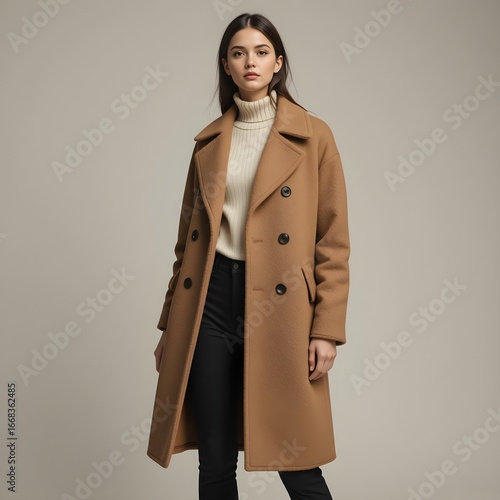 Coat for autumn, long coat, AI Generative