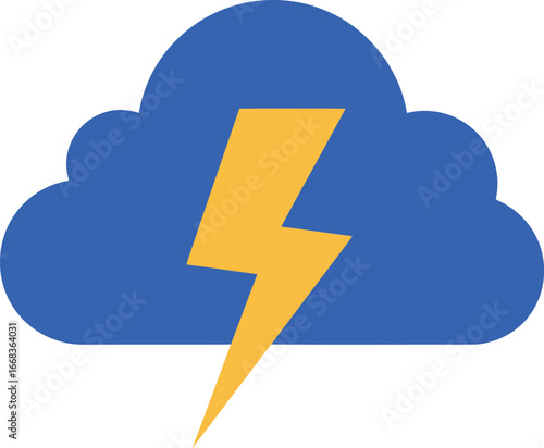 Electric cloud icon thunderstorm weather symbol power energy concept lightning bolt digital graphic vector