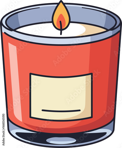 Cozy scented candle with warm ambiance and relaxing glow for home decor and aromatherapy vector
