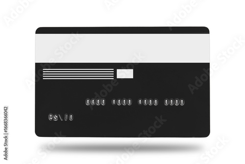 Black credit card on white ...