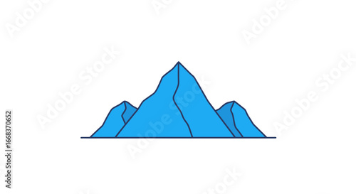 Blue mountain range peaks scenic landscape nature hiking adventure travel tourism destination outdoors design on transparent background