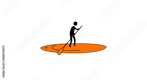 Paddleboarding paddle board water sport recreation outdoor activity summer fun adventure lifestyle fitness on transparent background
