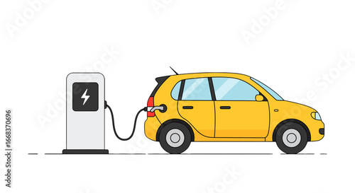 Electric vehicle charging station ev car charger alternative energy renewable transport automobile future power on transparent background