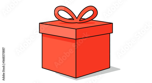 Illustrated gift present with ribbon holiday celebration surprise birthday party special occasion joy giving on transparent background