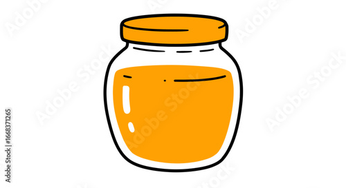 Jar of honey sweet food golden syrup organic natural healthy tasty delicious nutrition breakfast treat on transparent background