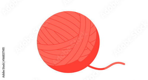 Coral yarn ball crafting knitting fiber textile hobby craftwork wool thread material art design project on transparent background