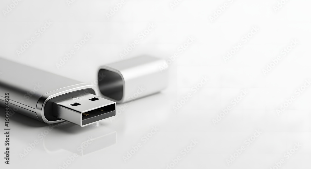 Fototapeta premium Sleek USB Drive Data Storage Solution on White