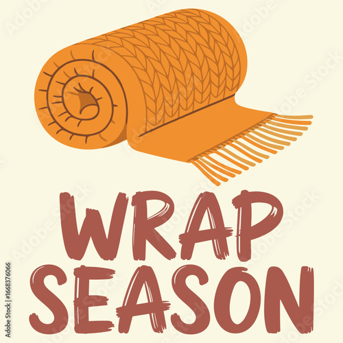 Vibrant orange rolled rug with decorative woven pattern and fringed edge depicted as cozy home decor inspiration, suggesting warmth, comfort, texture, and a welcoming wrap season vibe.