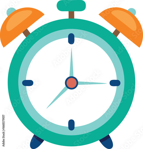 Colorful cartoon alarm clock vector illustration ready for download