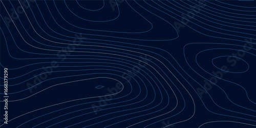 Orange and blue wavy abstract topographic map contour, lines Pattern background. Topographic map and landscape terrain texture grid. Wavy banner and color geometric form. Vector illustration.	