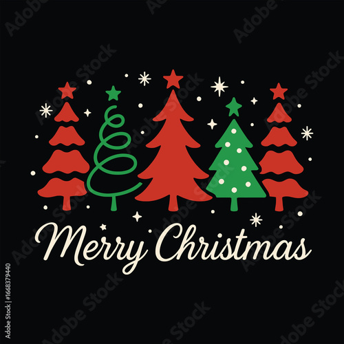 Merry Christmas Tree SVG Design