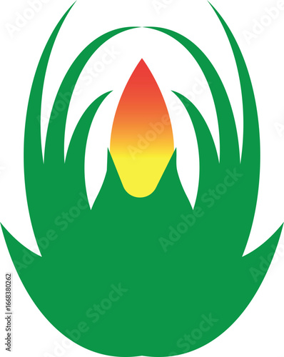 Sacred Lotus Flame Symbol – Spiritual Awakening Vector Design
