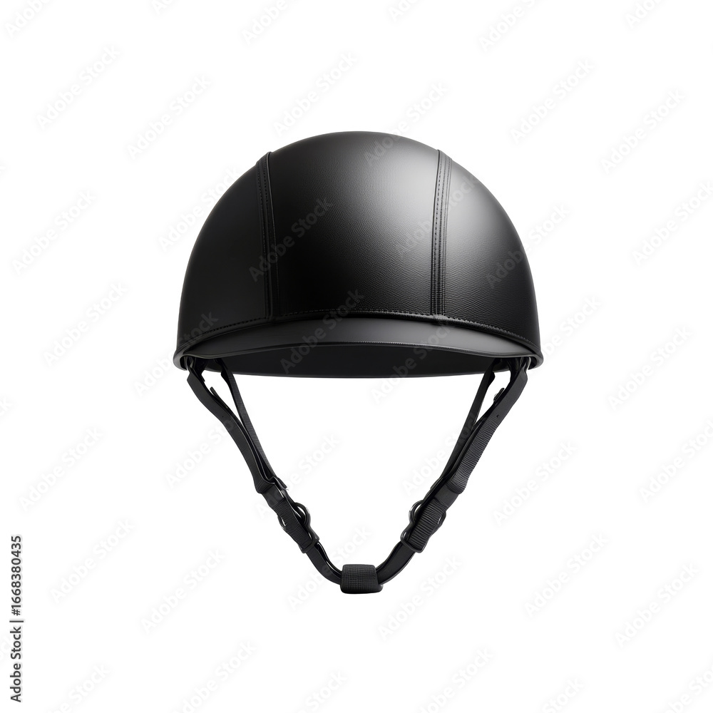 Fototapeta premium Sleek black equestrian helmet with safety straps