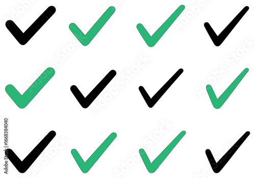 Checkmark vector collection: stylish, modern, green check marks for design and approval