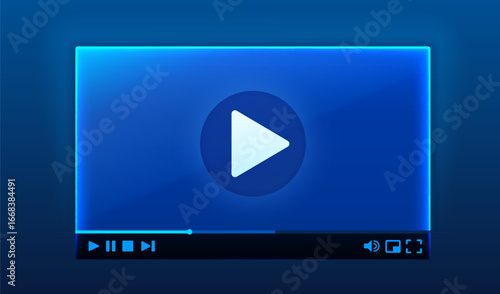 Frame landing page, Design internet video browser template. Windows frame search, webpage. Vector illustration.