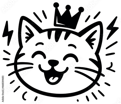 Regal cat vector art: royal feline design for cat lovers and creative projects